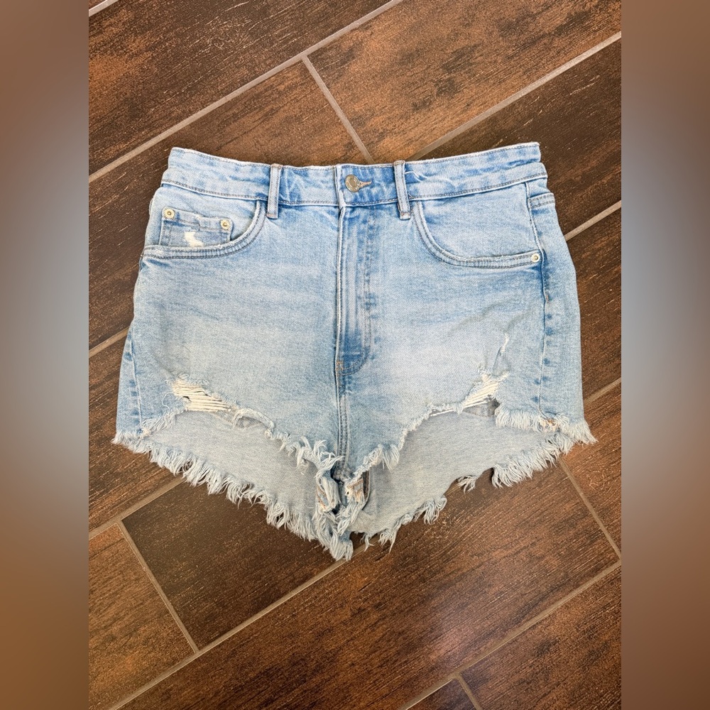 Zara High Waisted Jean Shorts